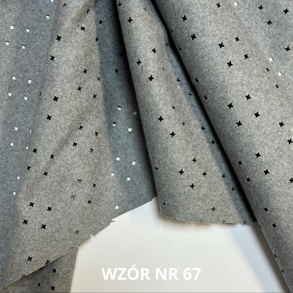 Szara tkanina wełniana, wycinanka, 65% wełna, nr 67