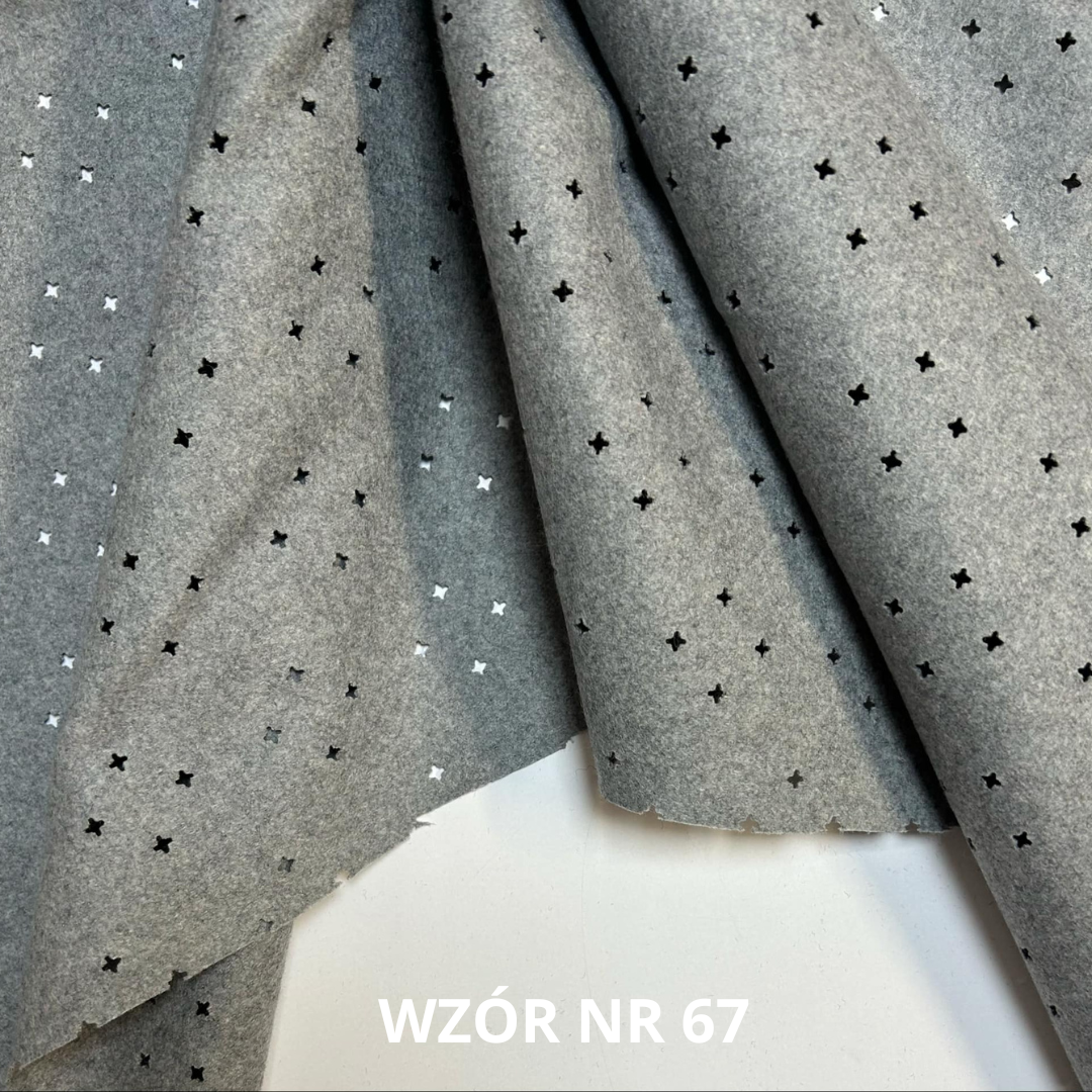 Szara tkanina wełniana, wycinanka, 65% wełna, nr 67