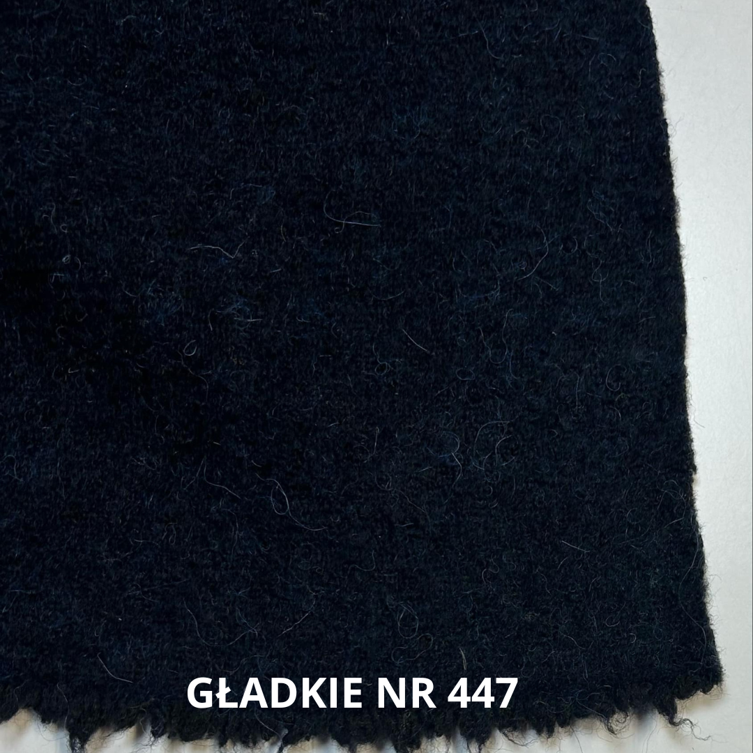 Granatowa tkanina płaszczowa wełniana, 40% wełny, nr 447