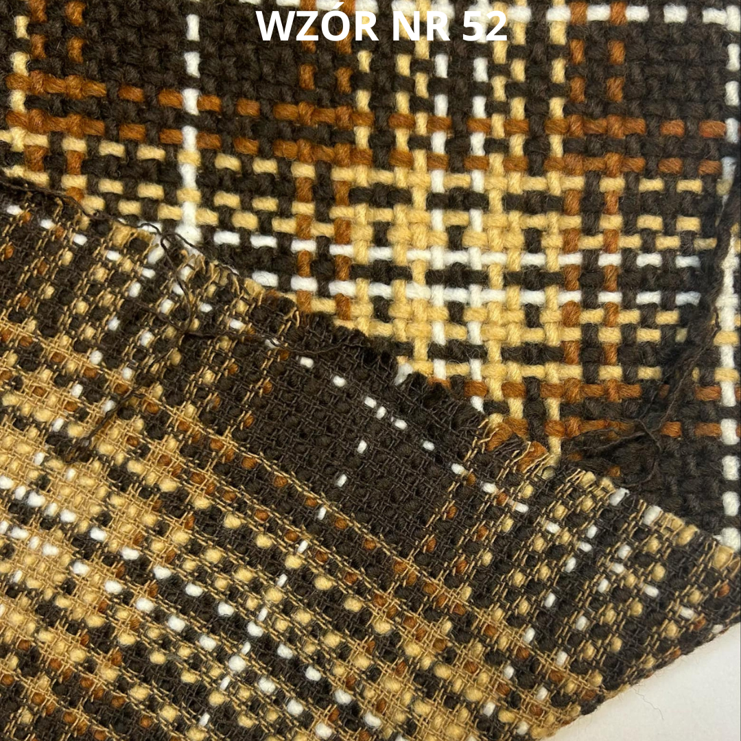 Tkanina z wełną, tkanina płaszczowa, krata, nr 52