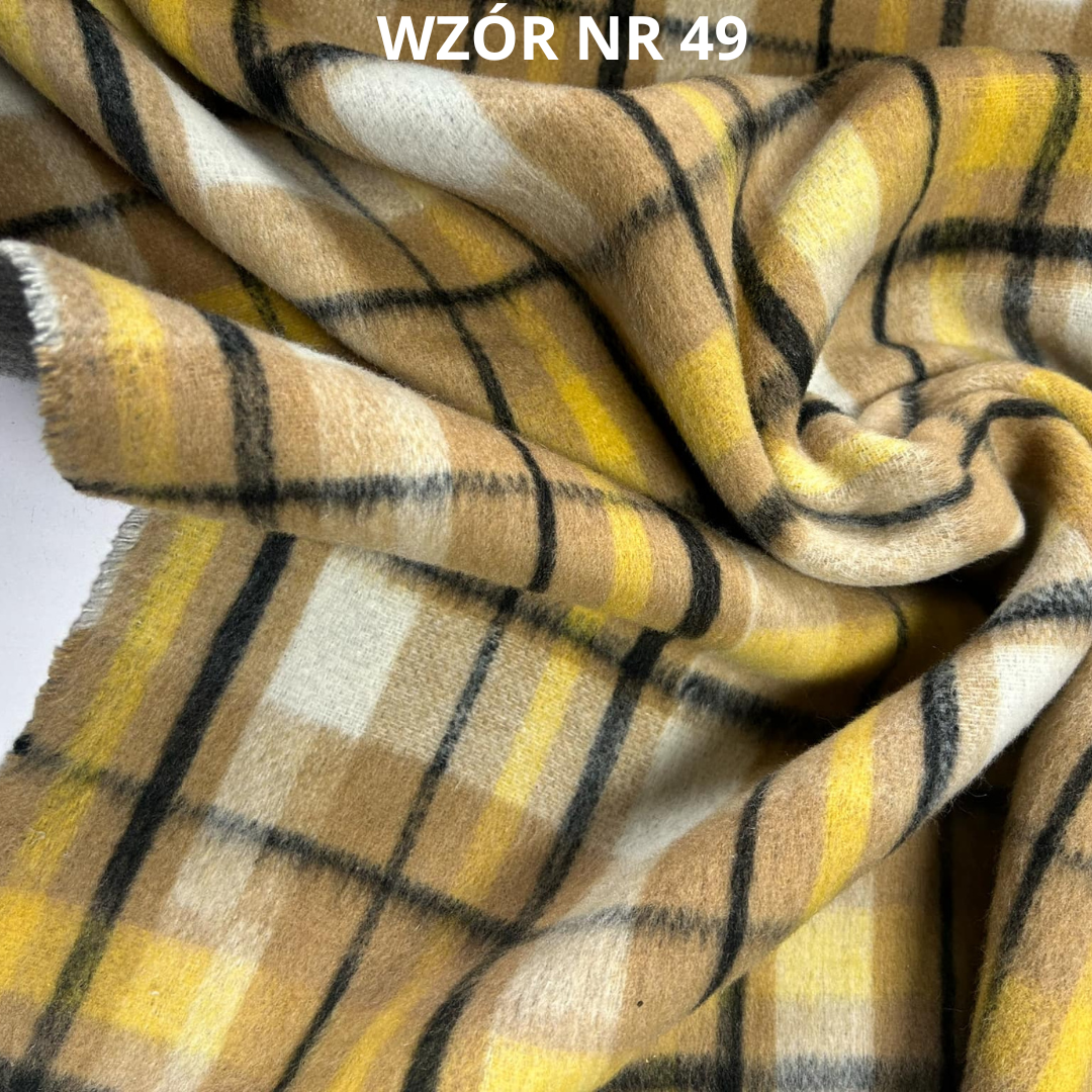 Tkanina płaszczowa, krata, 20% wełny, nr 49
