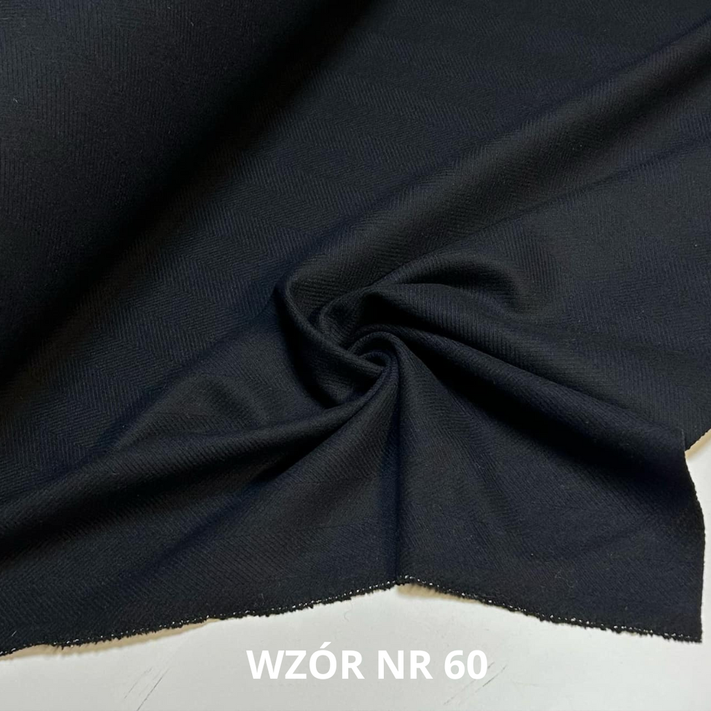 Wełna jodełka czarno granatowa, stroje historyczne, 80% wełny, nr 60
