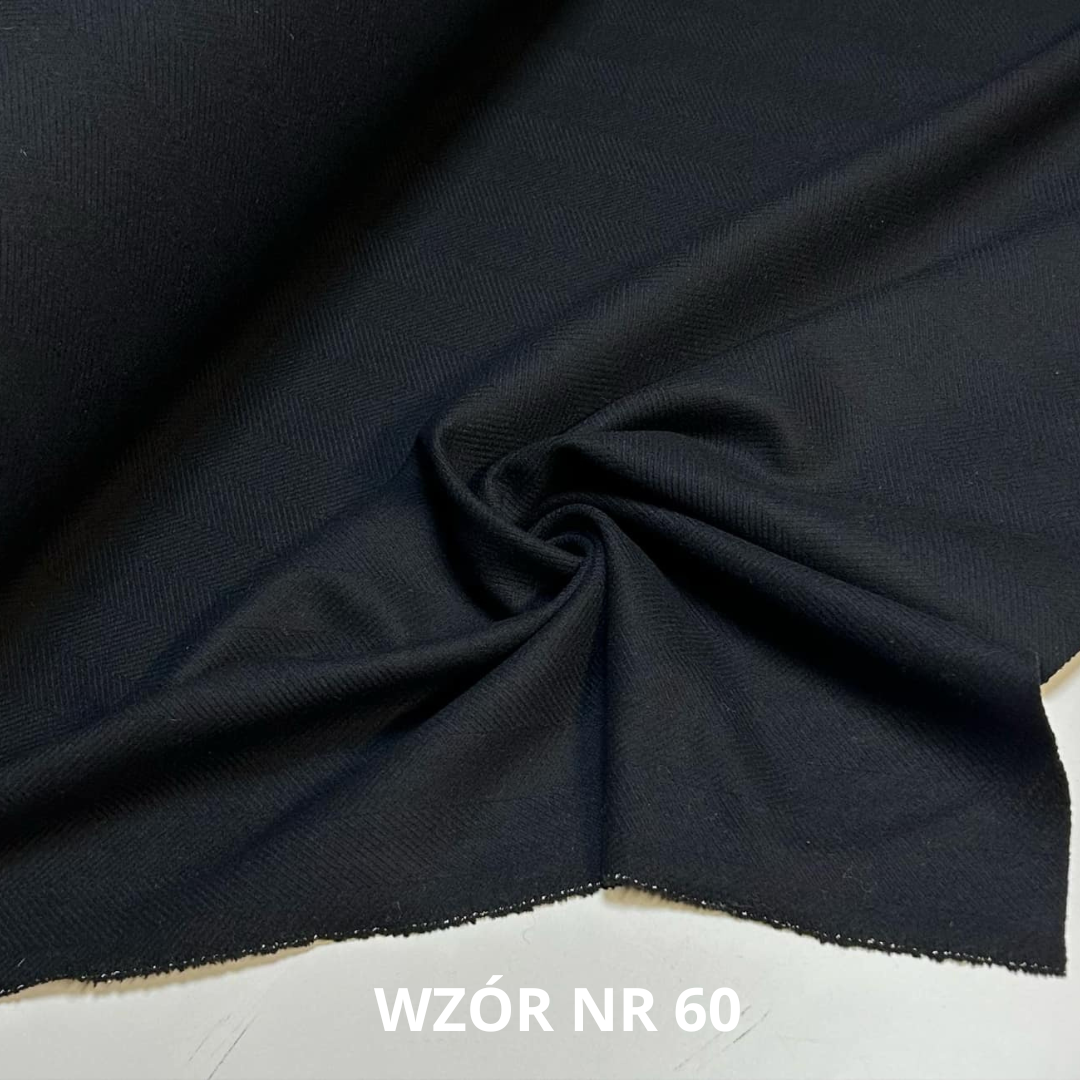 Wełna jodełka czarno granatowa, stroje historyczne, 80% wełny, nr 60