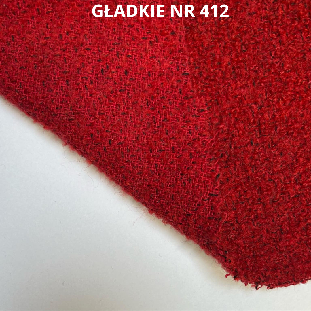 Czerwona tkanina płaszczowa z wełną, nr 412