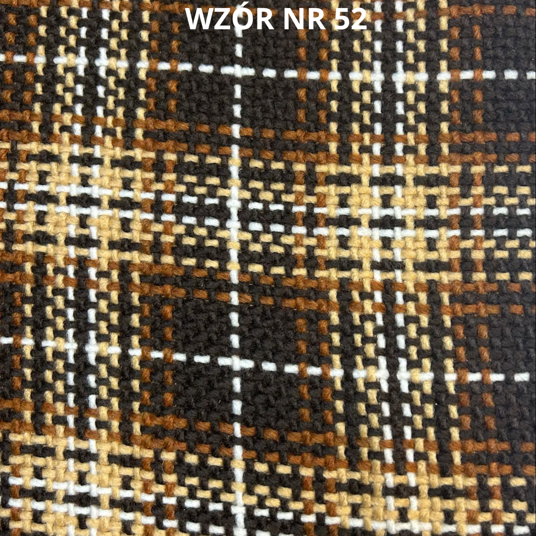 Tkanina z wełną, tkanina płaszczowa, krata, nr 52