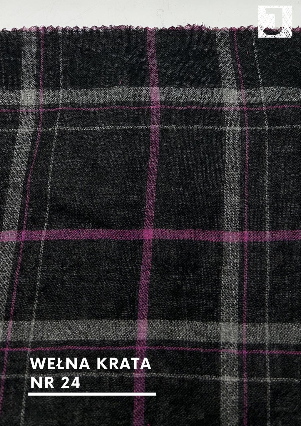 Koszulowa tkanina wiskoza z wełną krata, nr 24