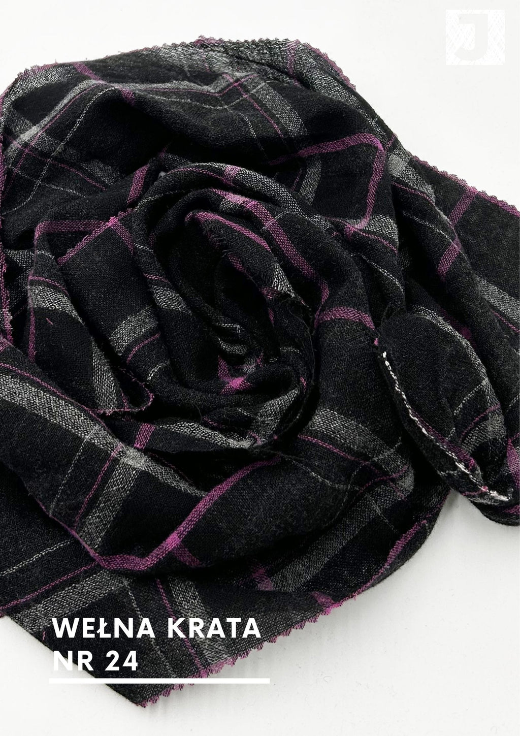 Koszulowa tkanina wiskoza z wełną krata, nr 24